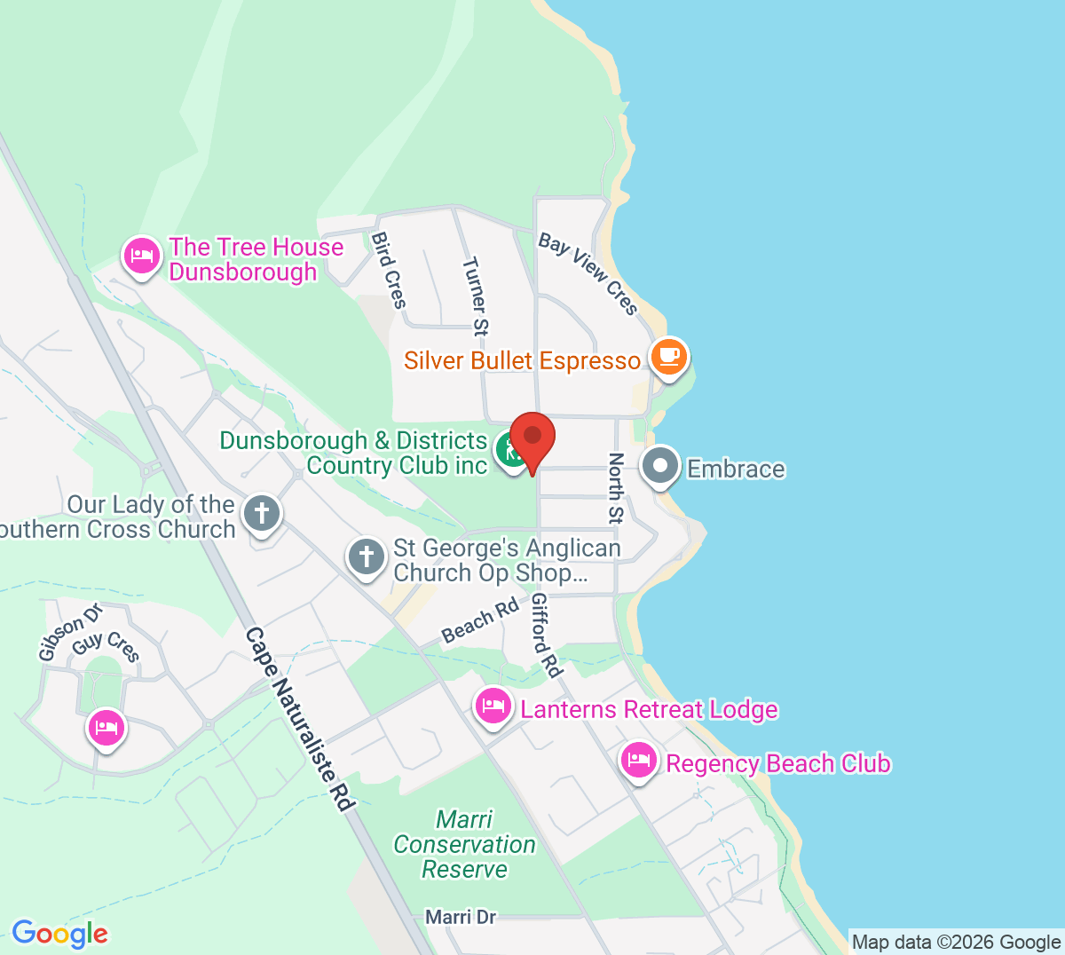 Map of Dunsborough and Districts Country Club
