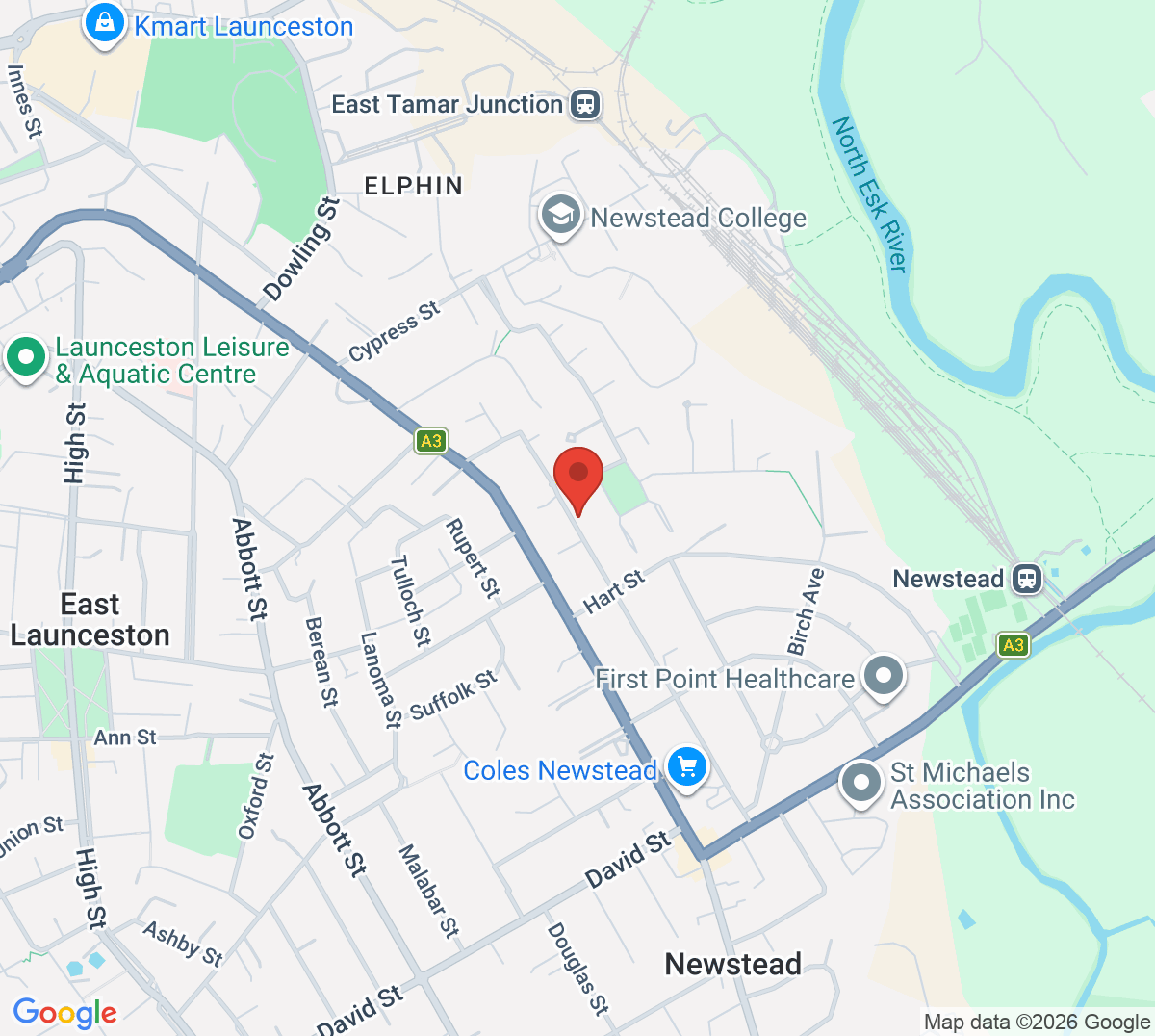 Map of Newstead Tennis & Squash Centre