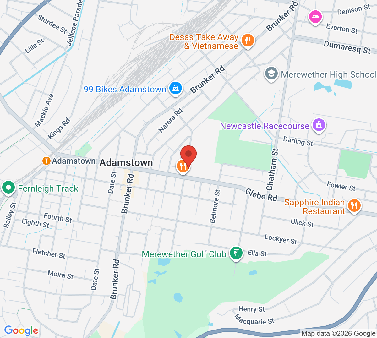 Map of Adamstown Rosebud Tennis Club