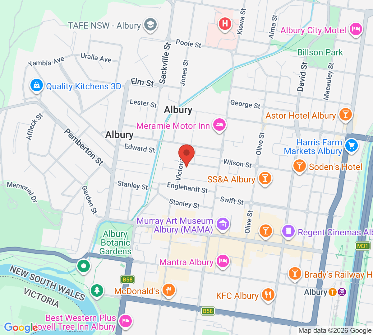 Map of Albury Tennis Club