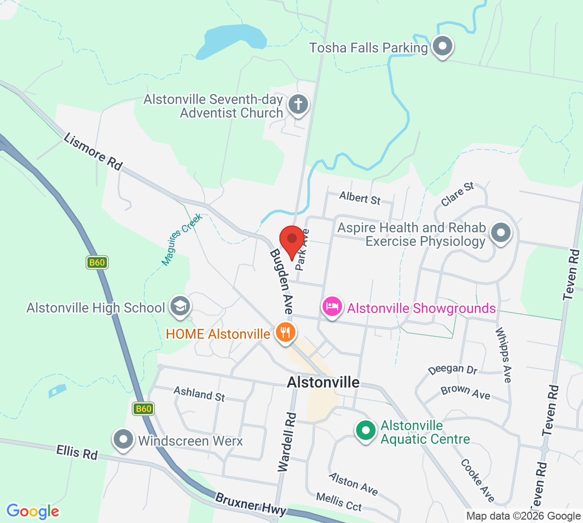 Map of Alstonville Tennis Club