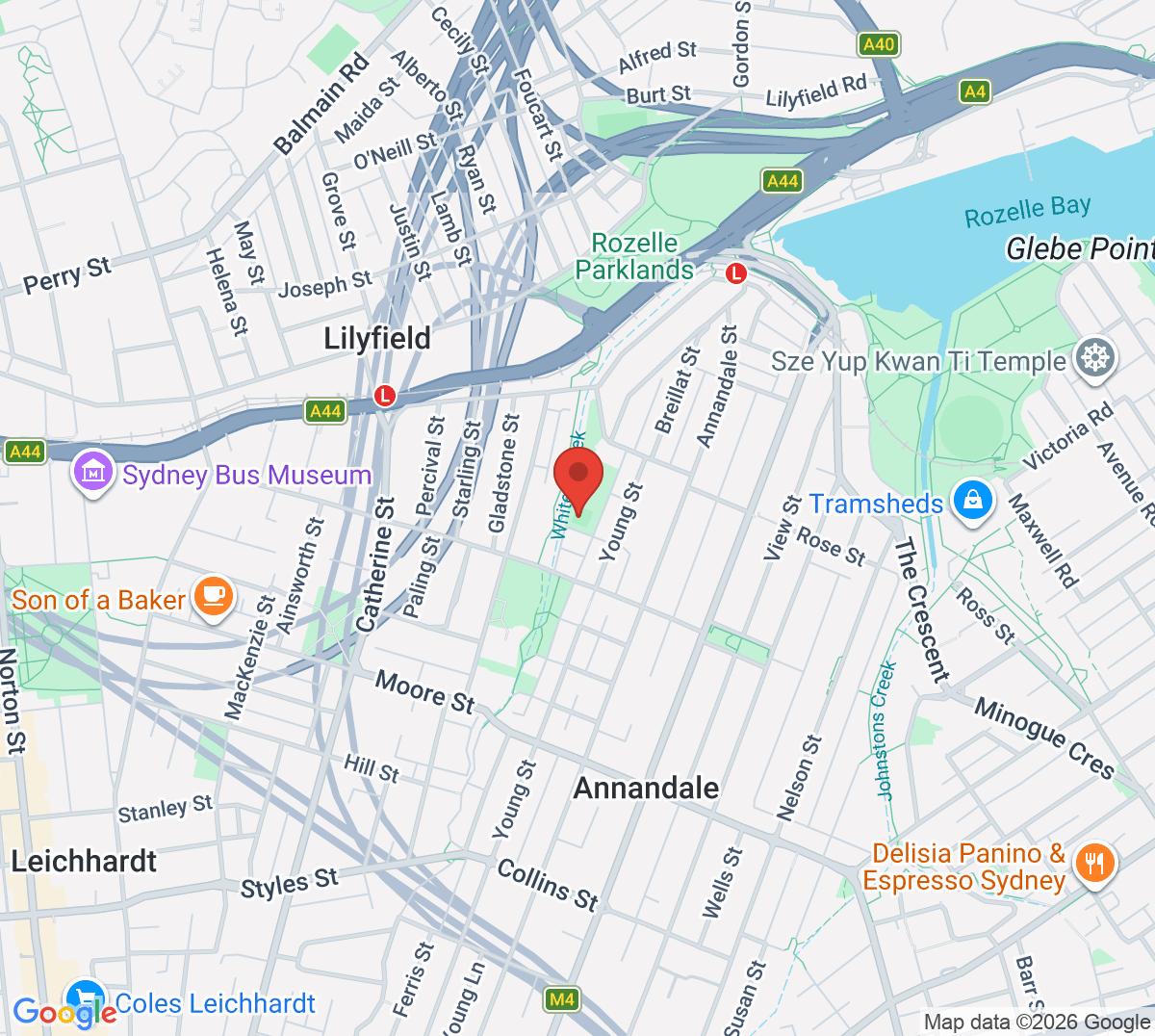 Map of Annandale Tennis Centre