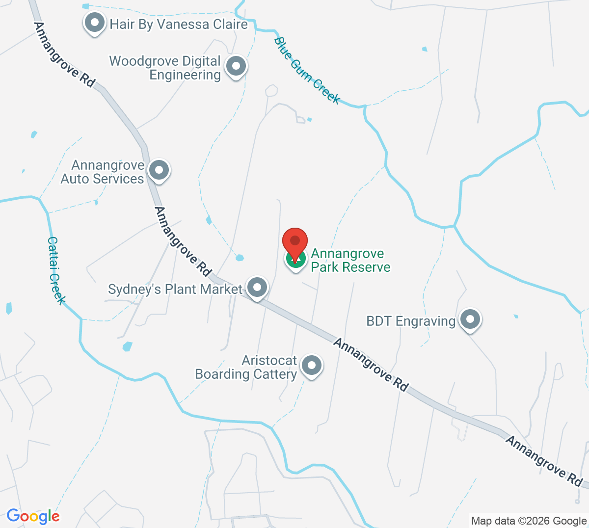 Map of Annangrove Park Tennis