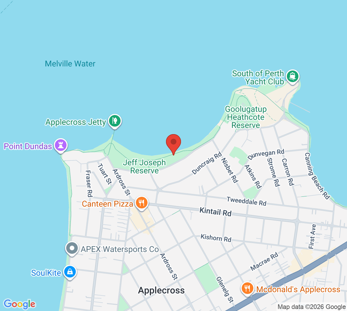 Map of Applecross Tennis Club