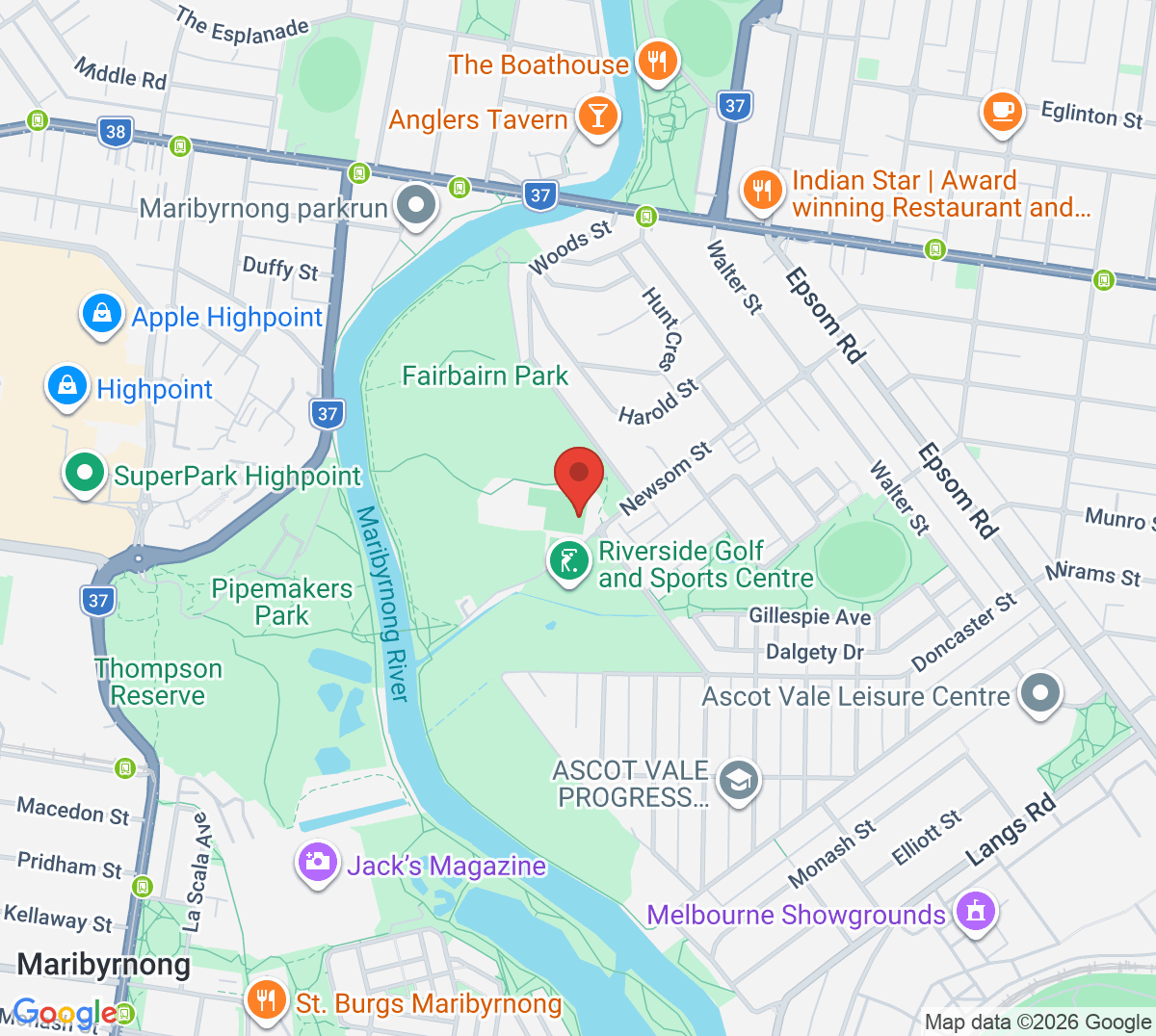 Map of Ascot Vale Tennis Club