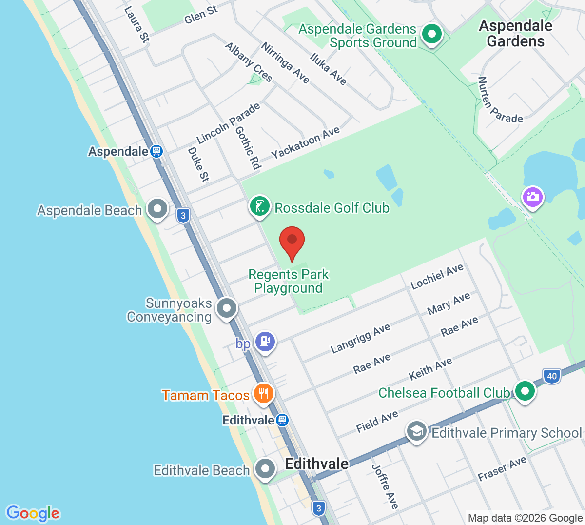 Map of Aspendale Tennis Club