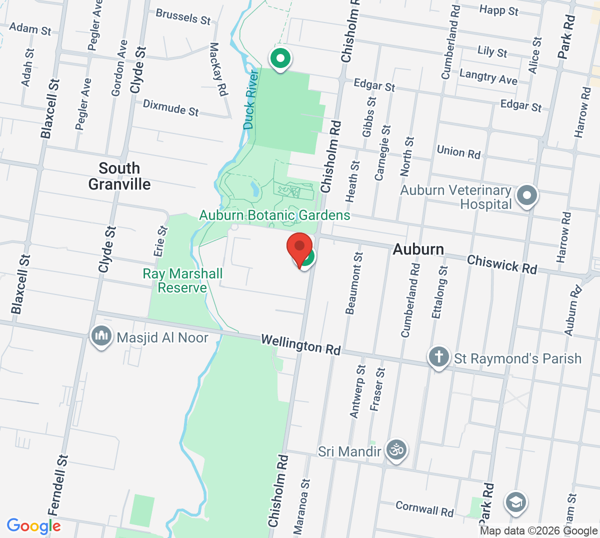 Map of Auburn Tennis Club