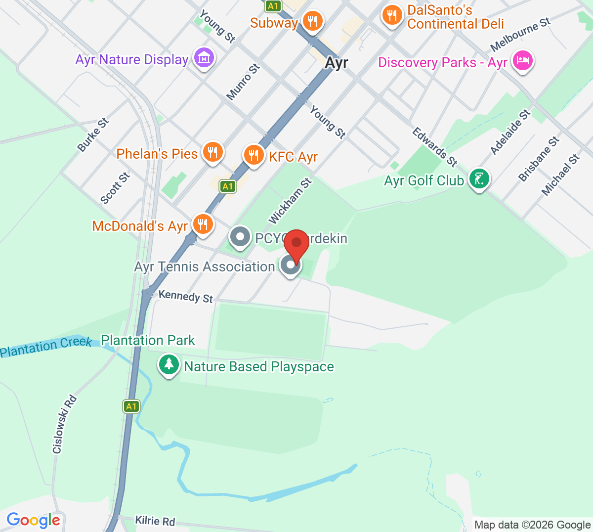 Map of Ayr Tennis Association