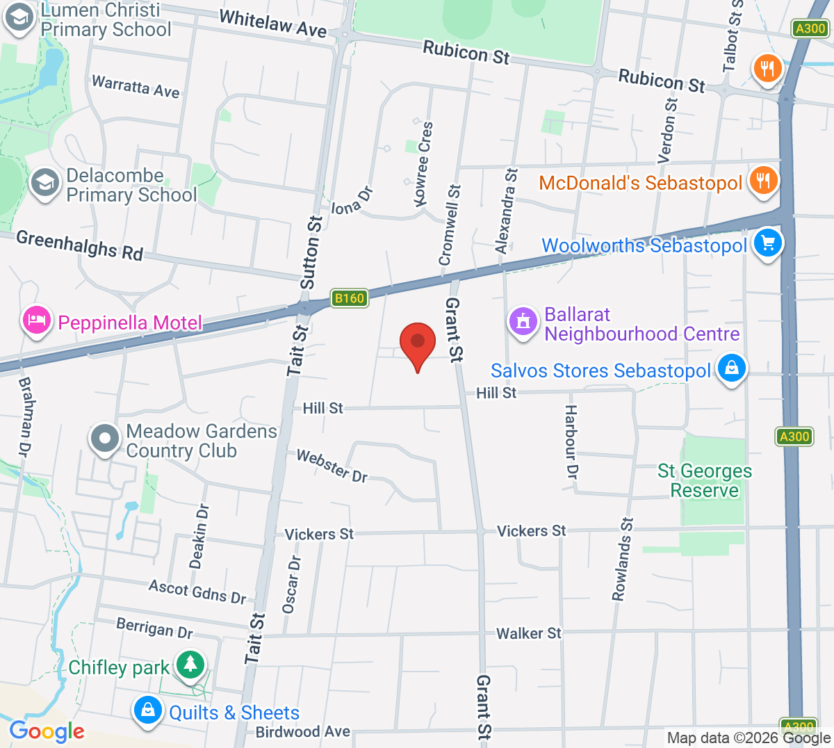 Map of Tennis Ballarat (Indoor Tennis Centre)