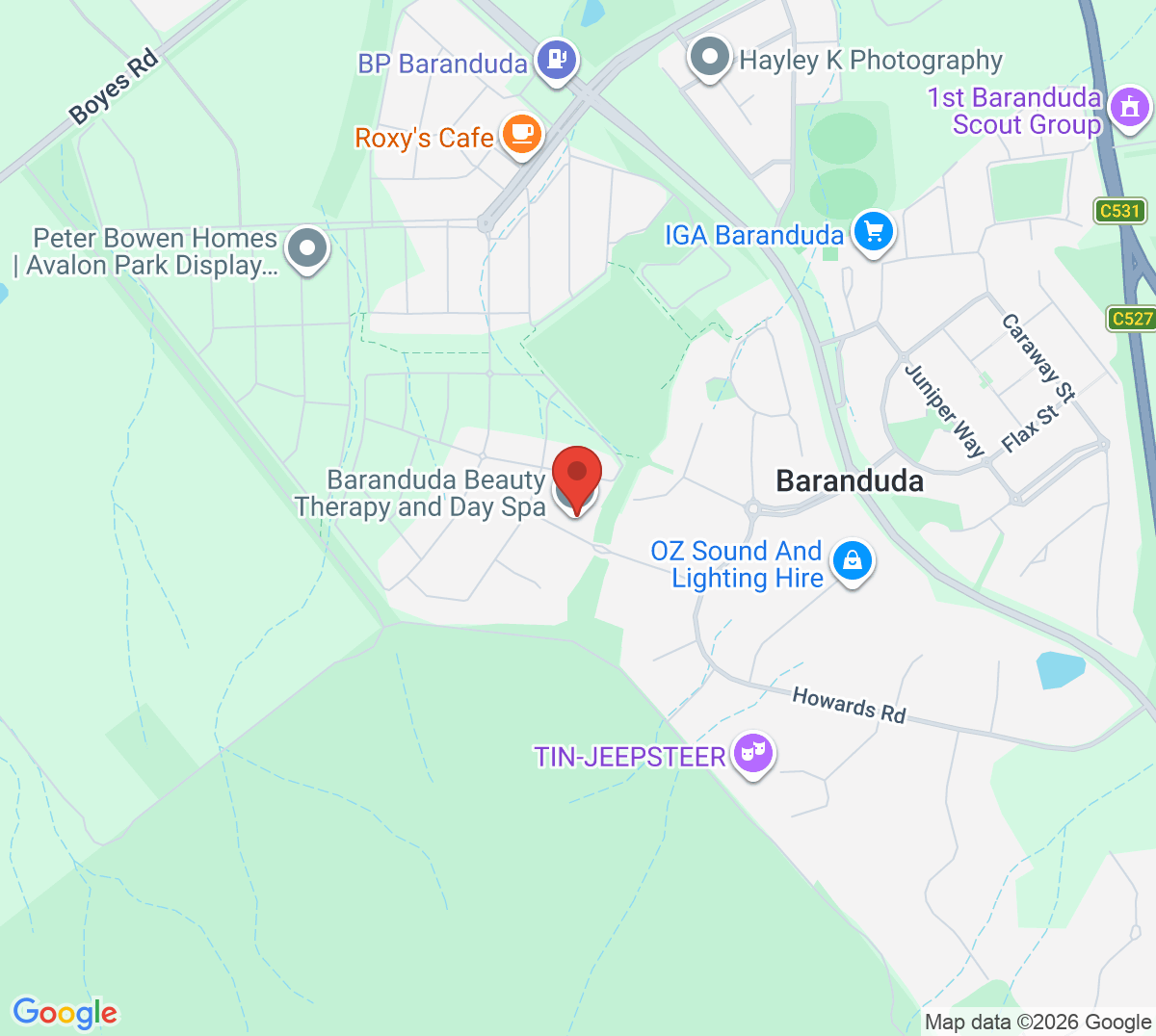 Map of Baranduda Tennis Club Inc