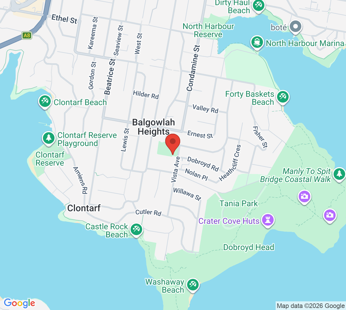 Map of Bareena Park Tennis Club