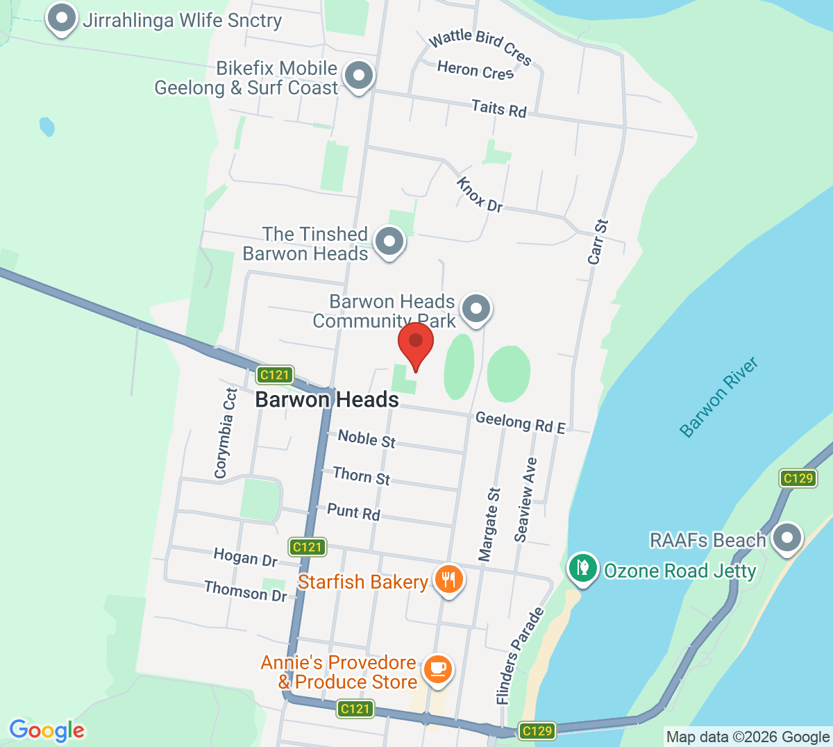 Map of Barwon Heads Tennis Club