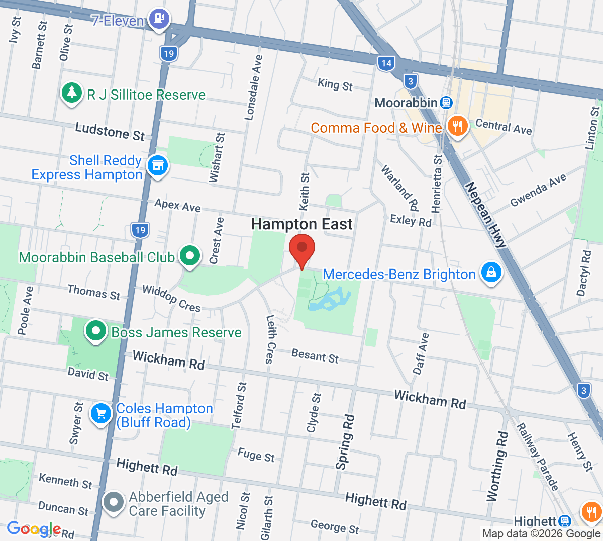 Map of Basterfield Park Tennis Club