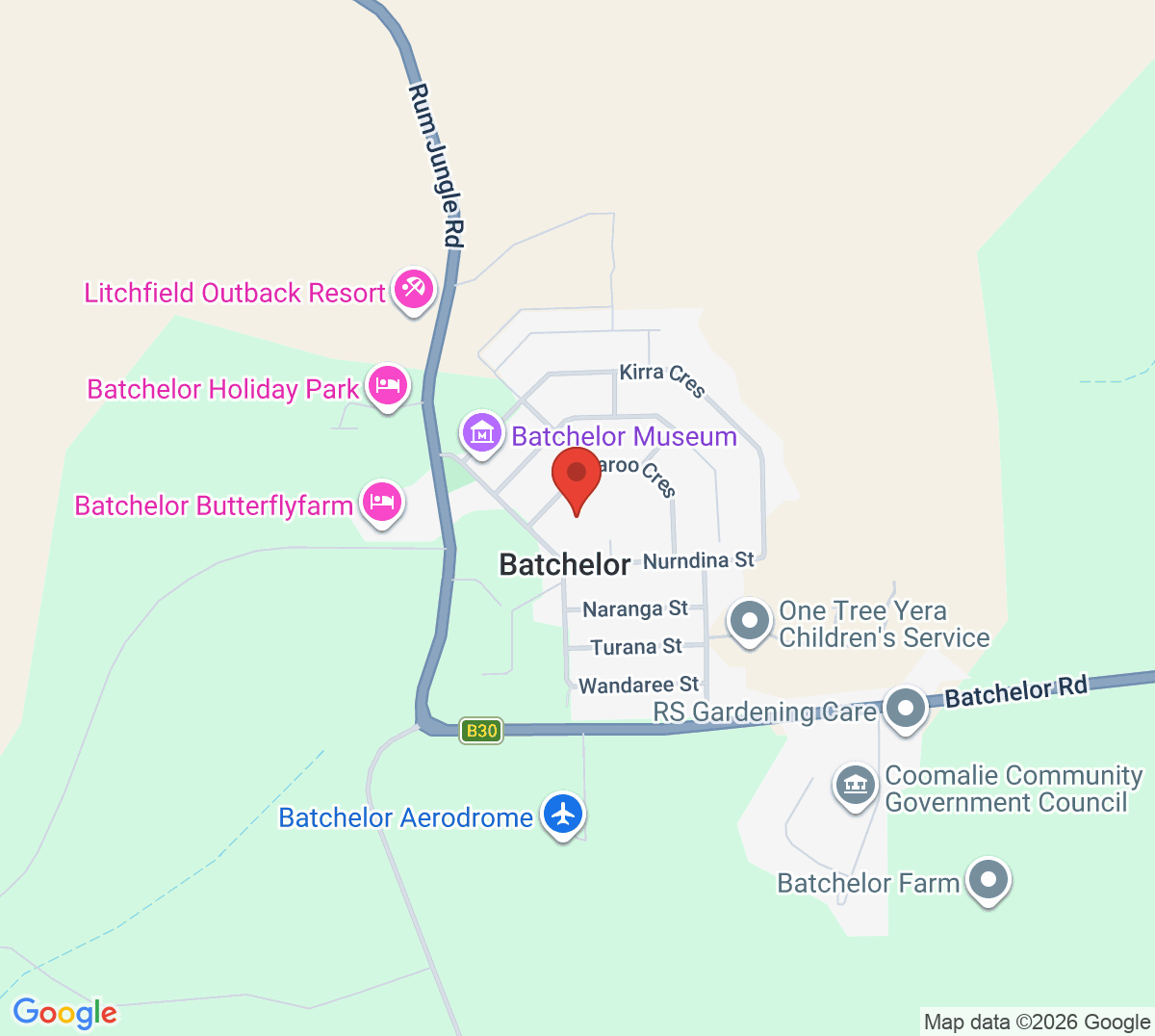 Map of Batchelor Tennis Courts