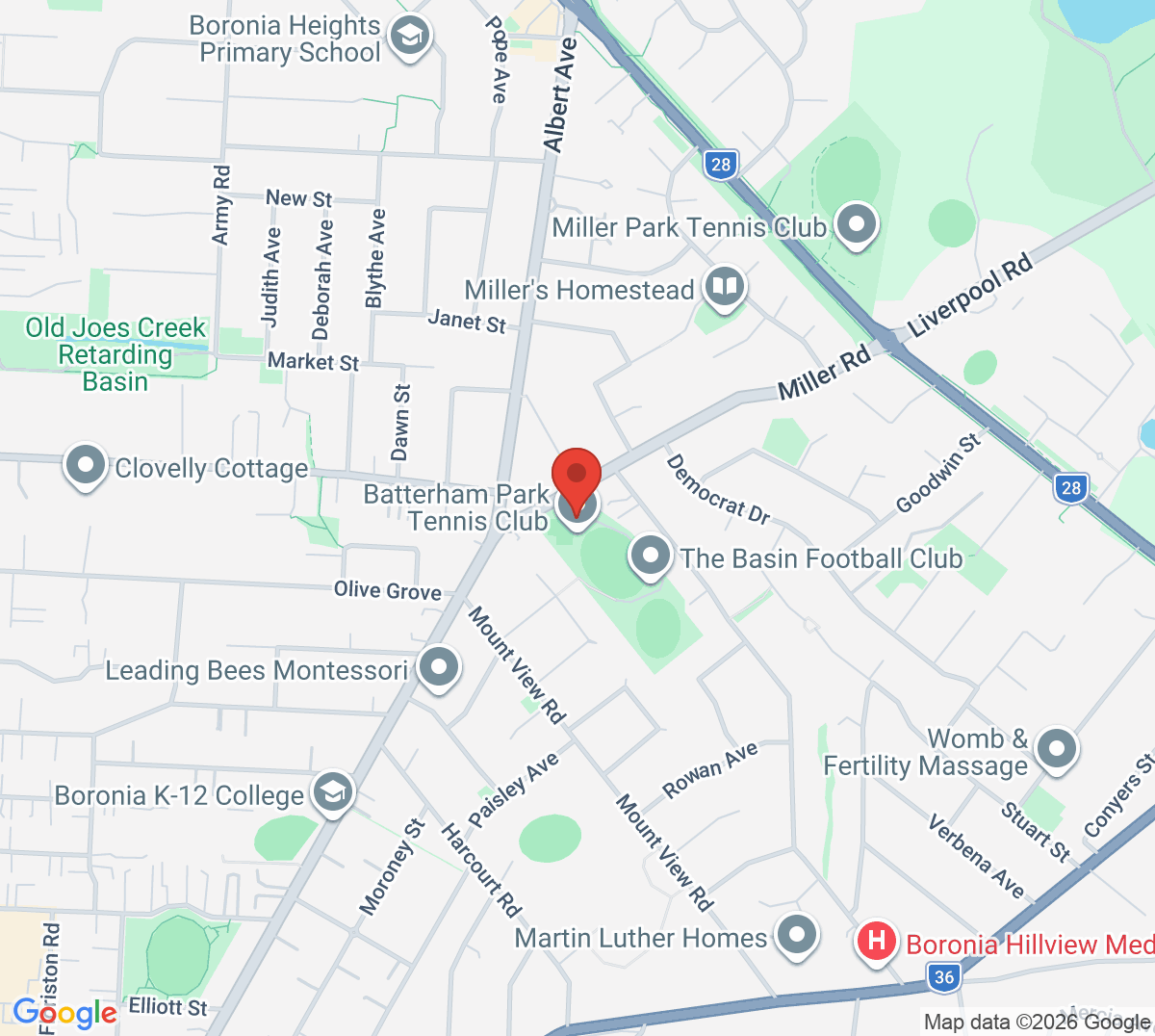 Map of Batterham Park Tennis Club