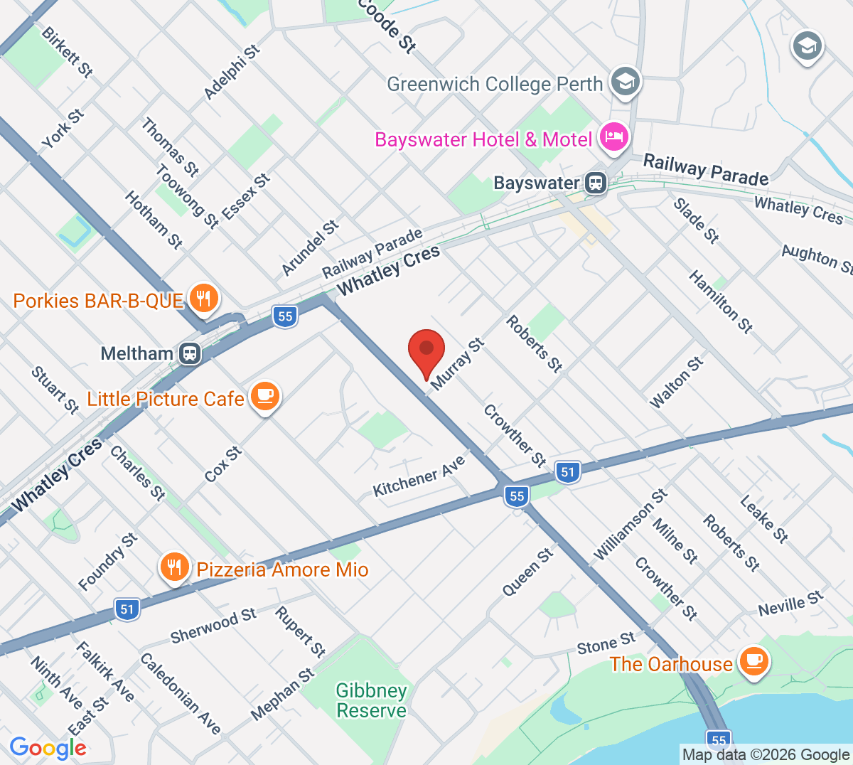 Map of The Bayswater Tennis Club