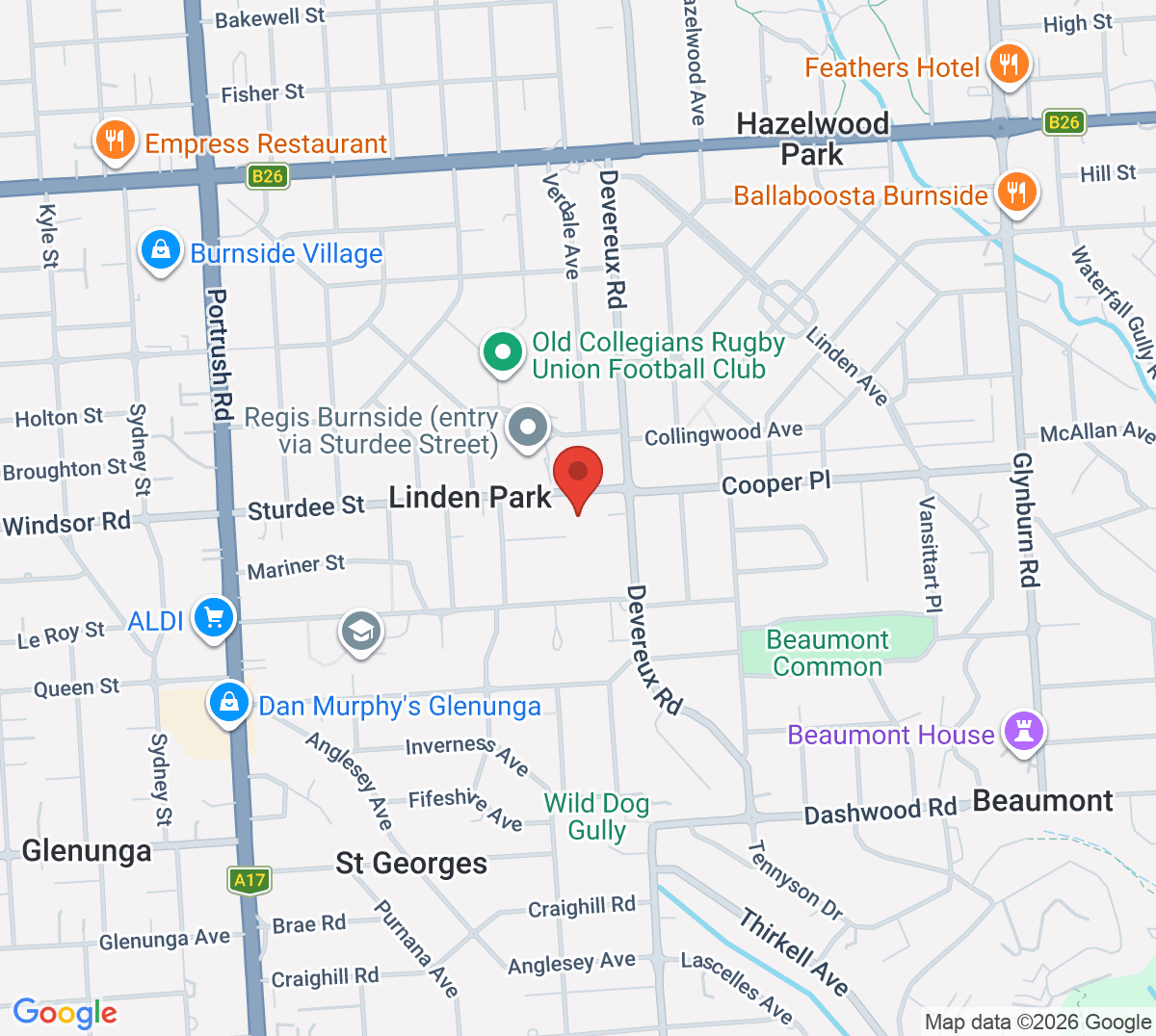 Map of Beaumont Tennis Club