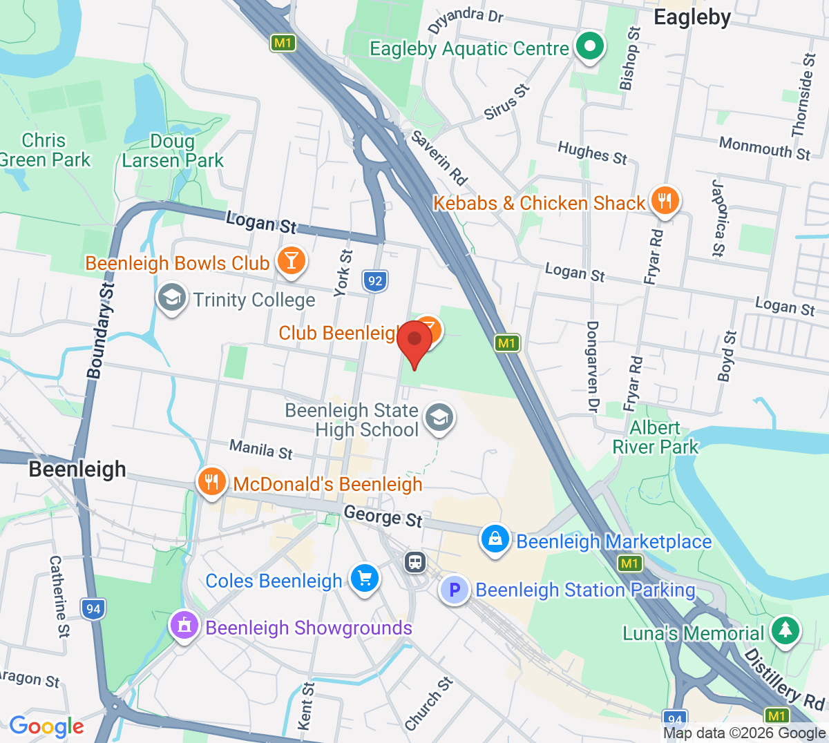 Map of Beenleigh Tennis Club