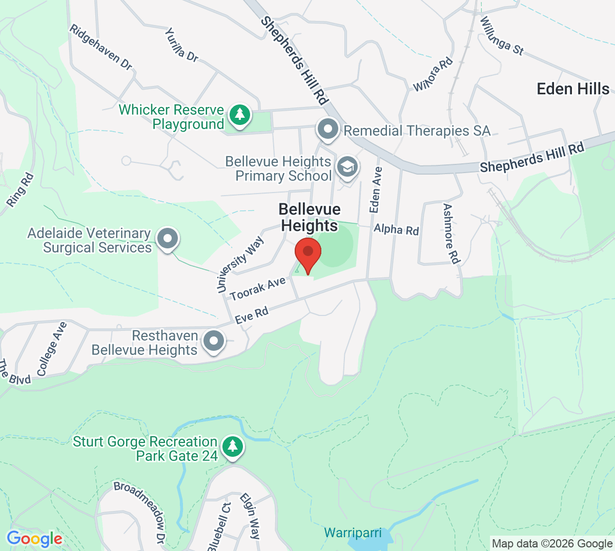 Map of Bellevue Heights Tennis Club