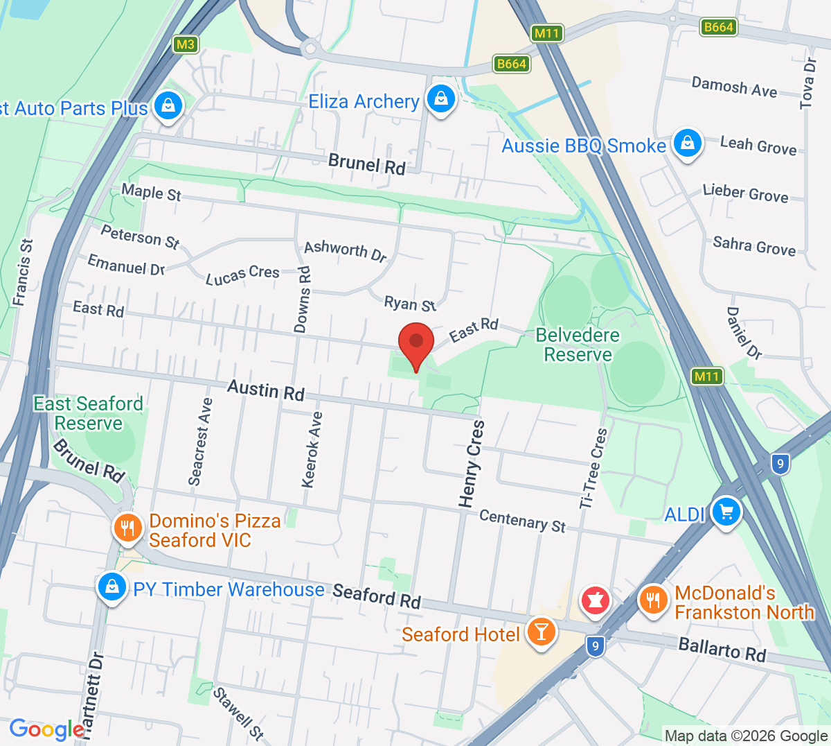 Map of Belvedere Park Tennis Club