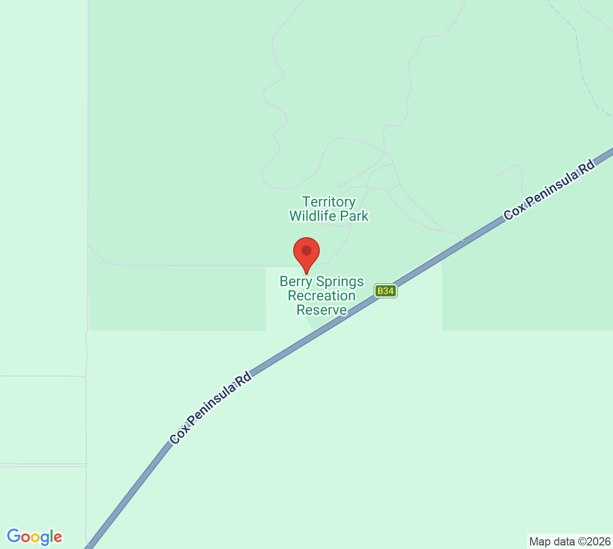 Map of Berry Springs Recreation Reserve Tennis