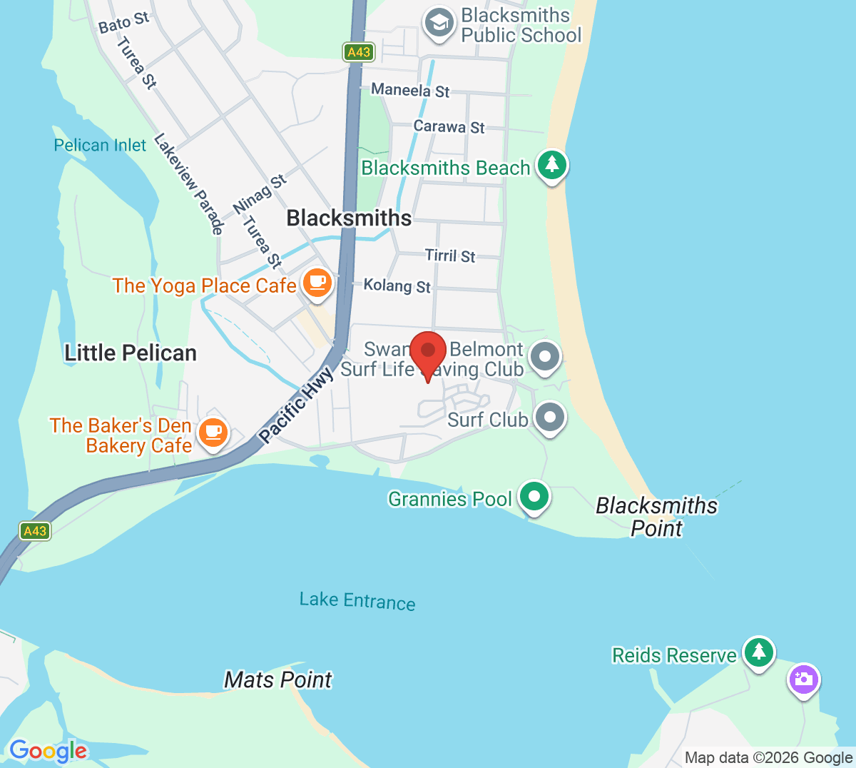 Map of Blacksmiths Tennis Club