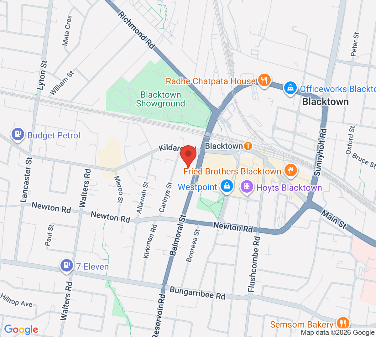 Map of Blacktown Tennis Inc