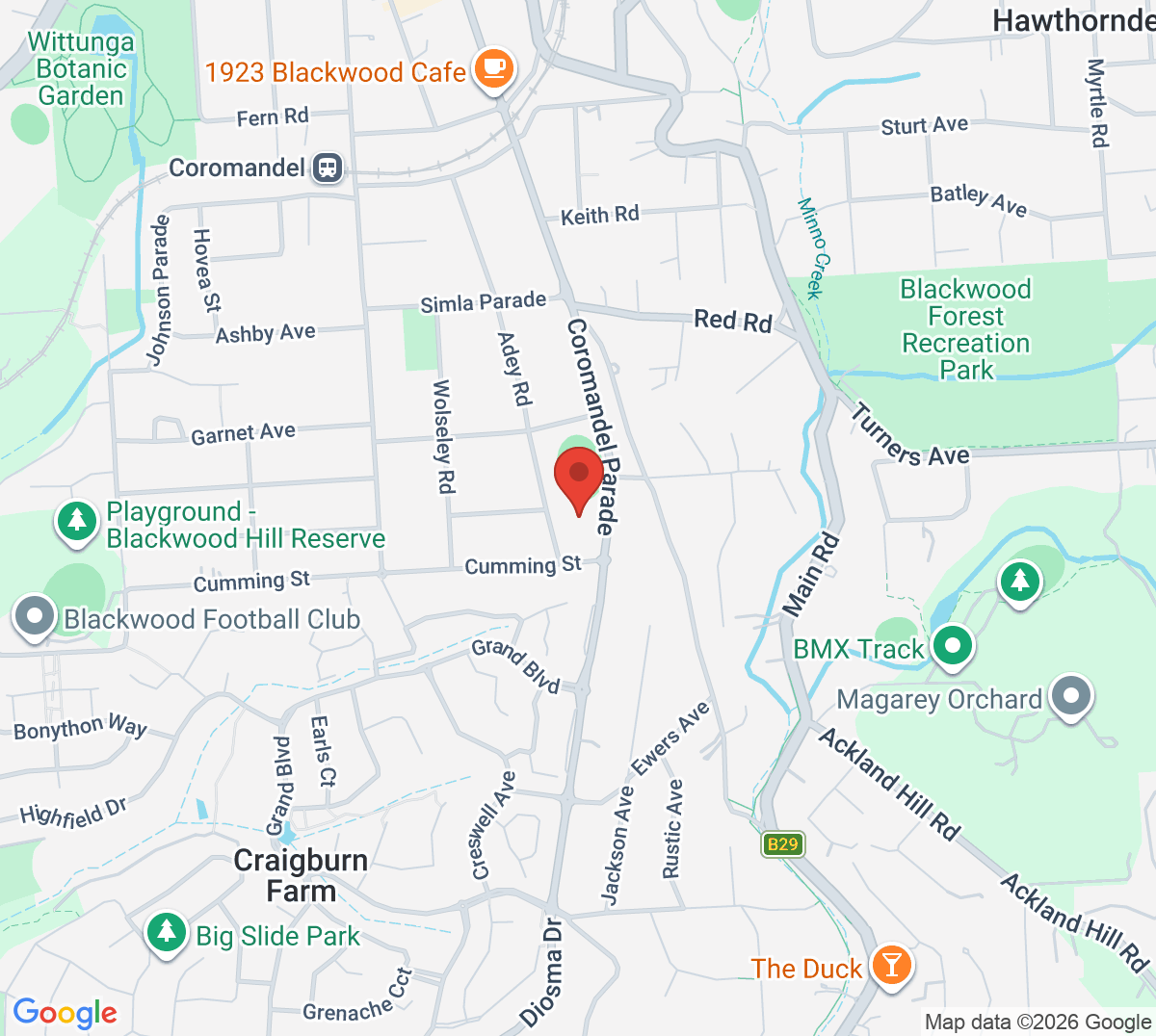 Map of Blackwood Tennis Club