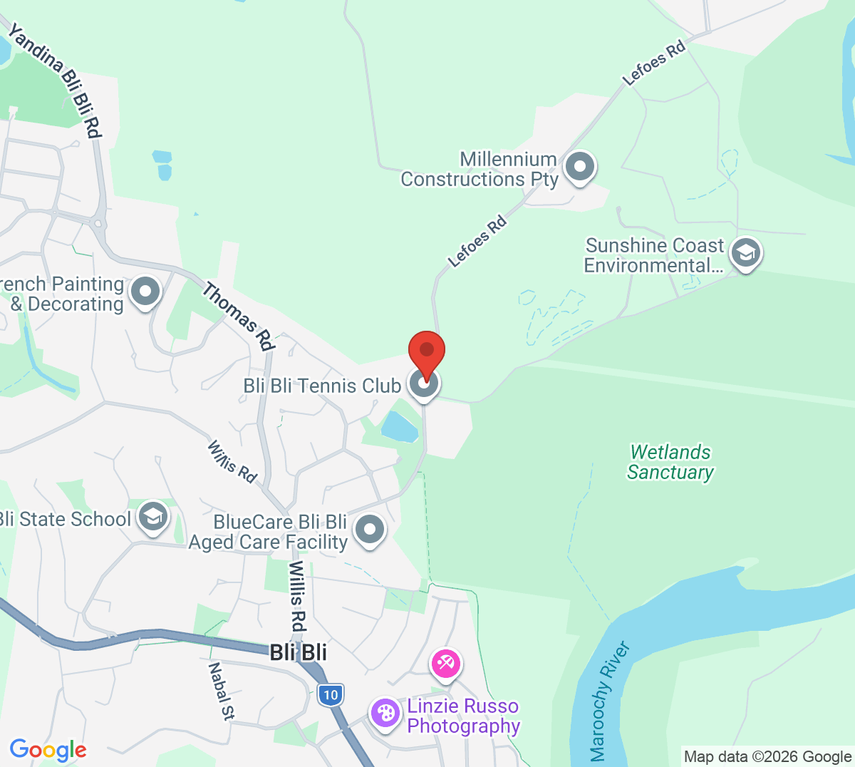 Map of Bli Bli Tennis Club