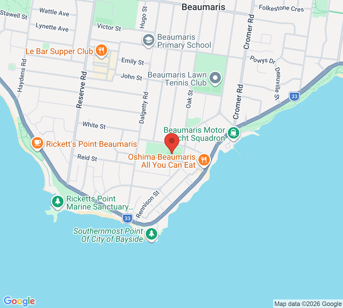 Map of BLTC Bodley Street Tennis Courts