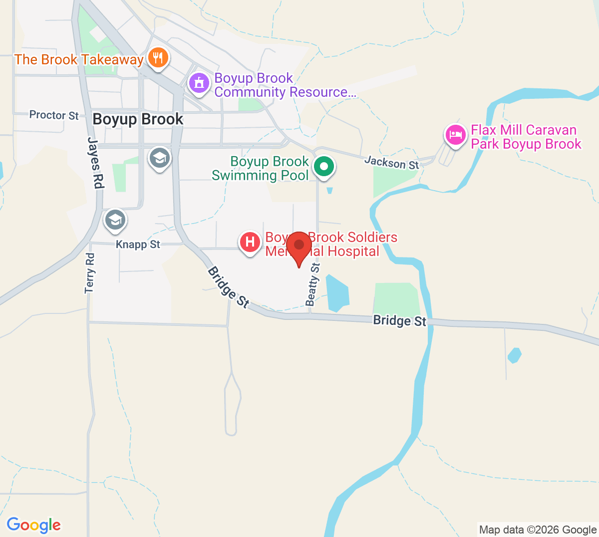 Map of Boyup Brook Tennis Club