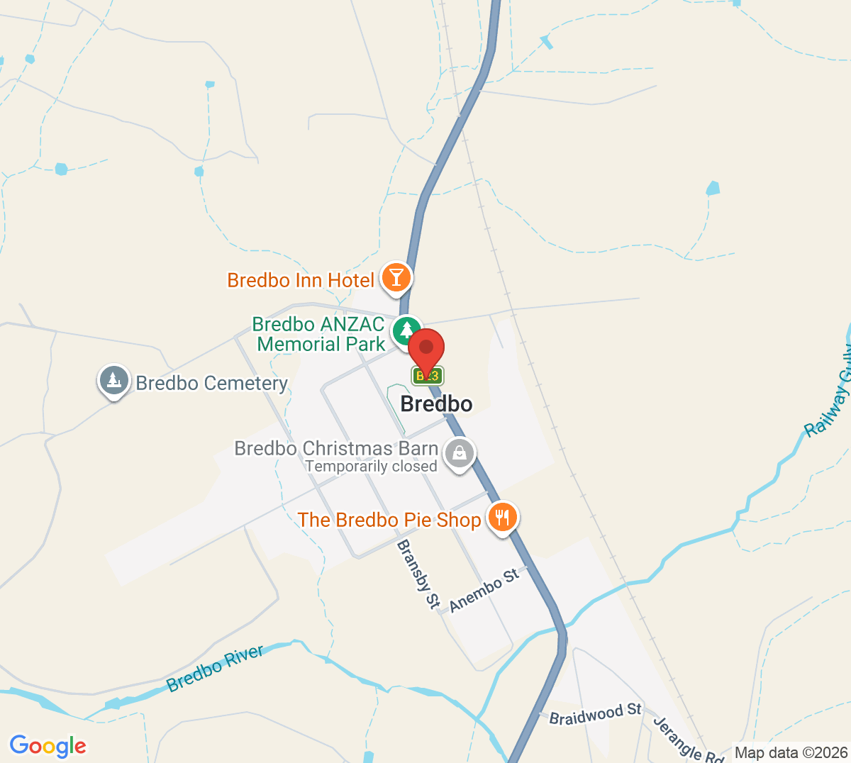 Map of Bredbo Tennis Club
