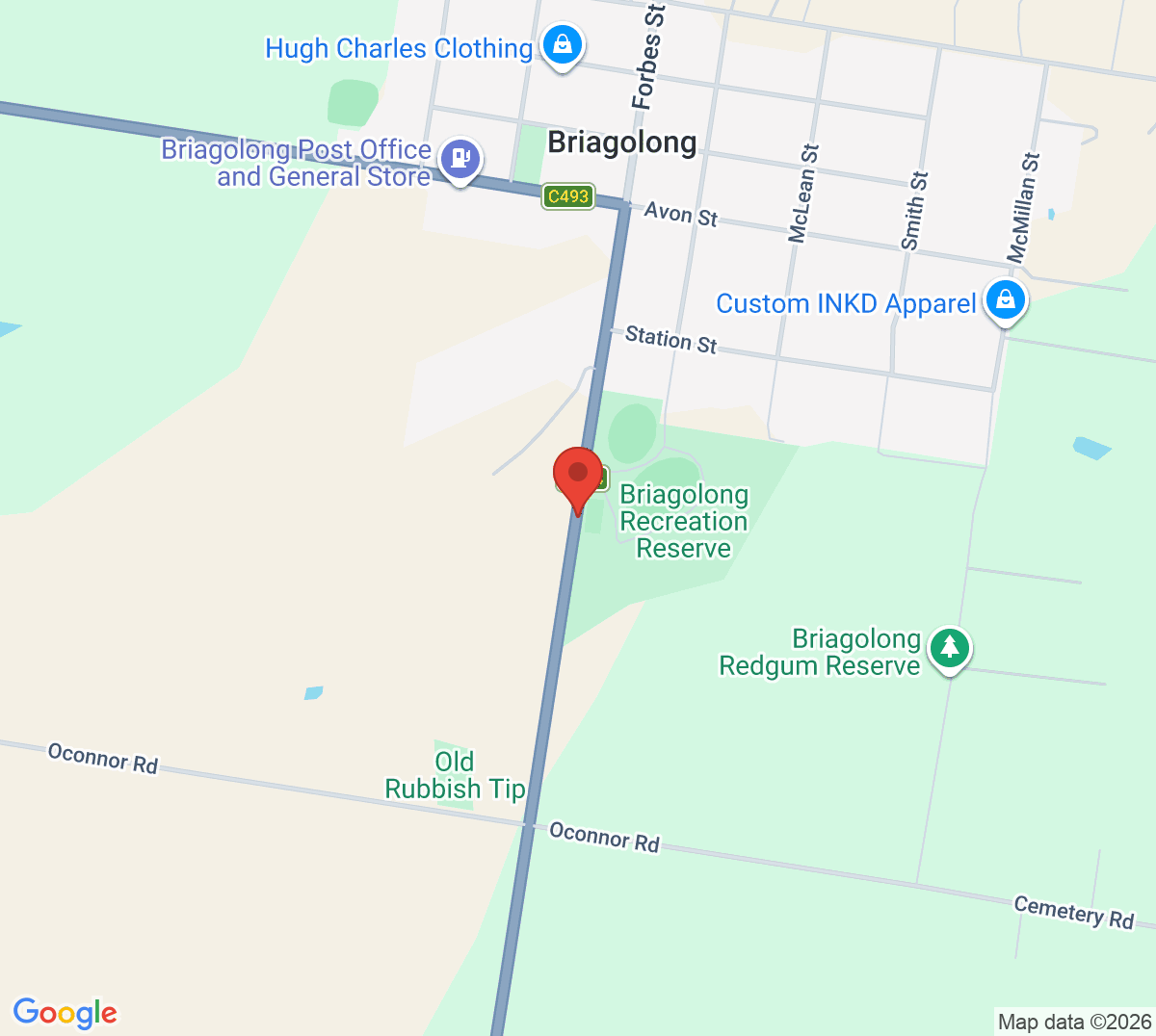 Map of Briagolong Tennis Club