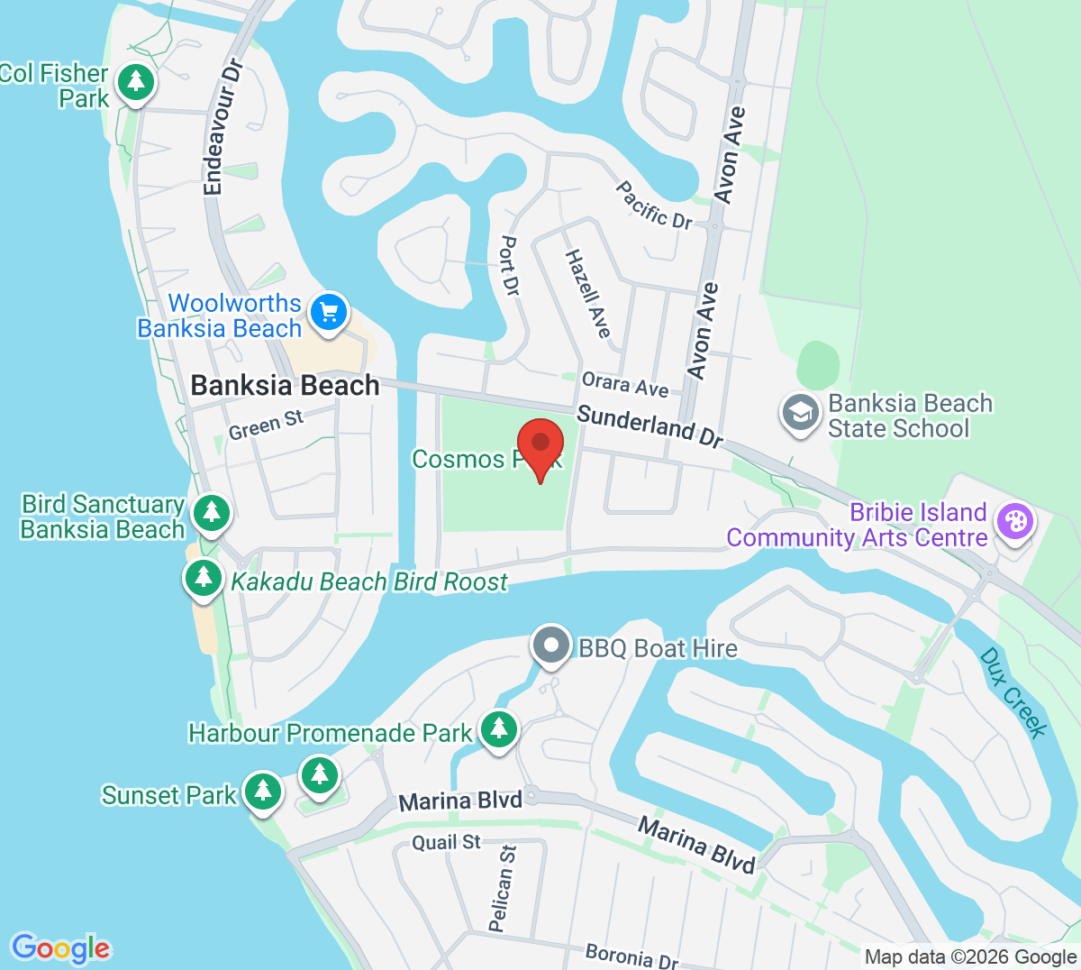 Map of Bribie Island Tennis Centre