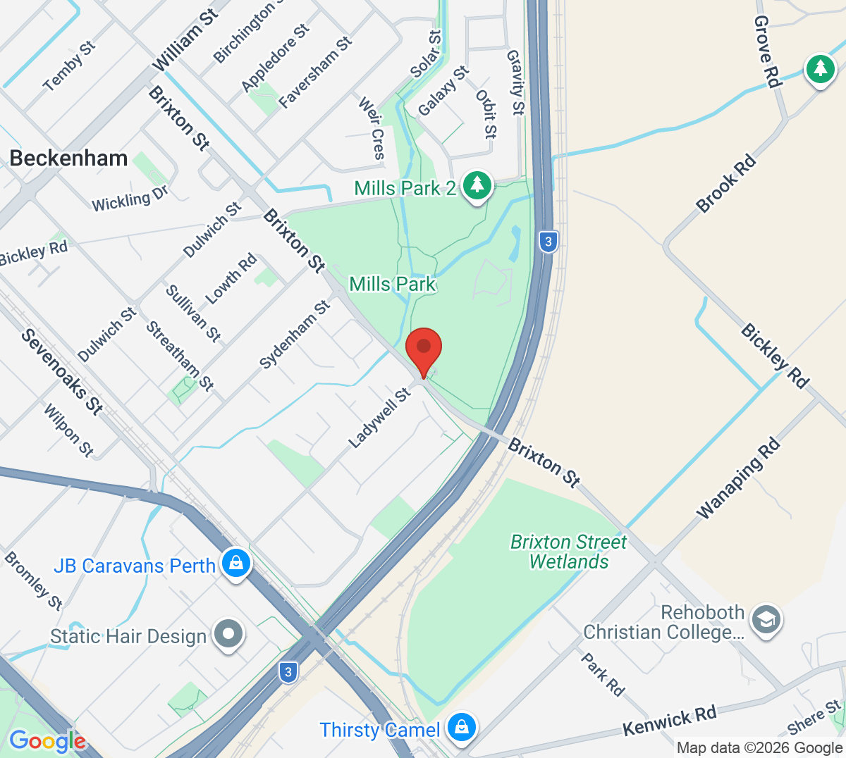 Map of Brixton Street Tennis Centre