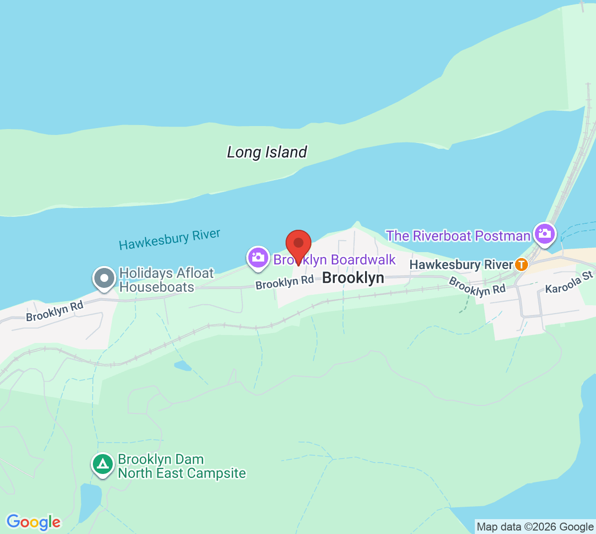 Map of Brooklyn Tennis Courts