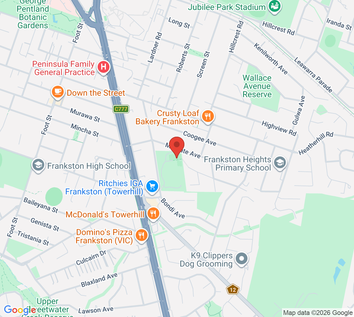 Map of Bruce Park Tennis Club
