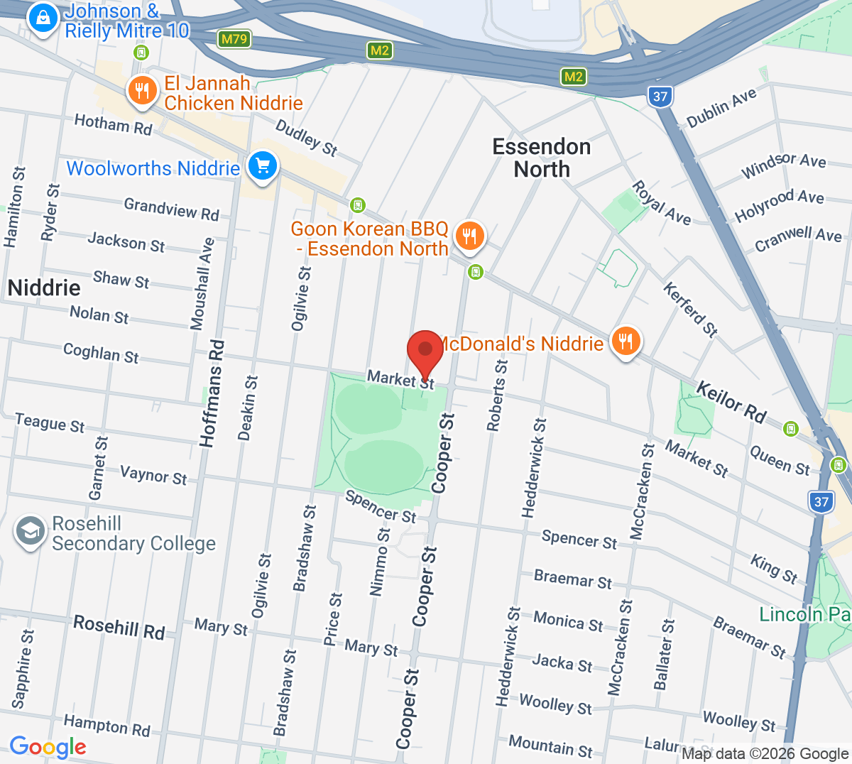 Map of Buckley Park Tennis Club