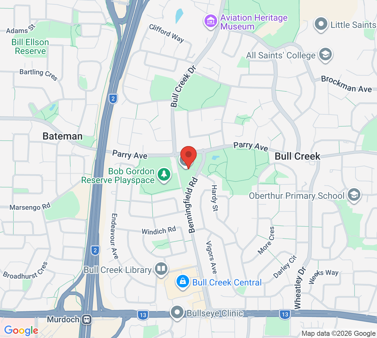Map of Bullcreek Tennis Club