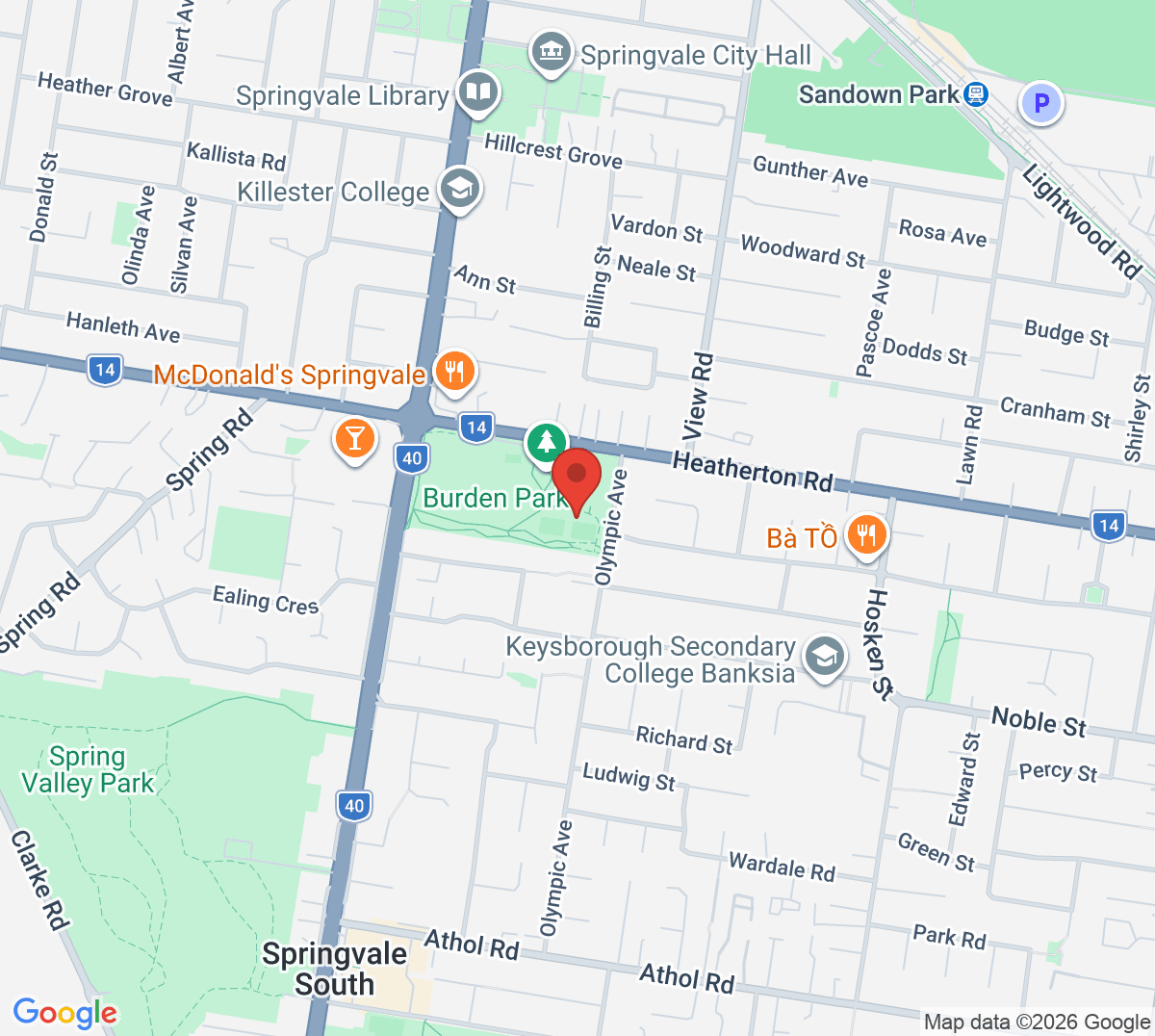 Map of Burden Park Tennis Club
