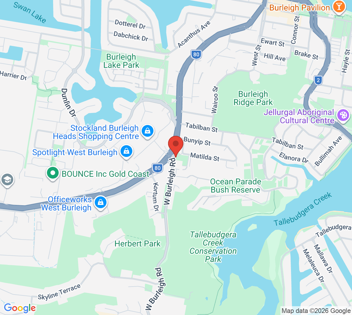 Map of Burleigh Heads Tennis Club