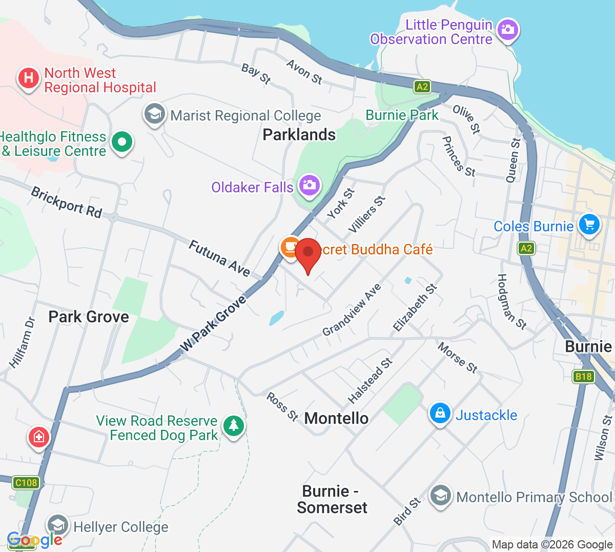 Map of Burnie Tennis Club
