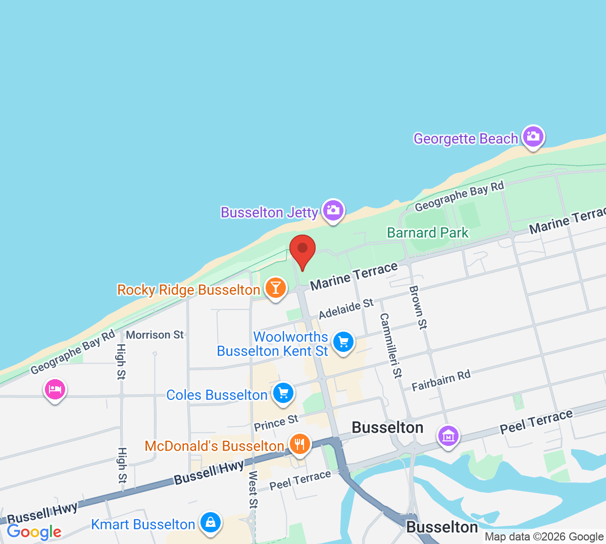 Map of Busselton Tennis Club