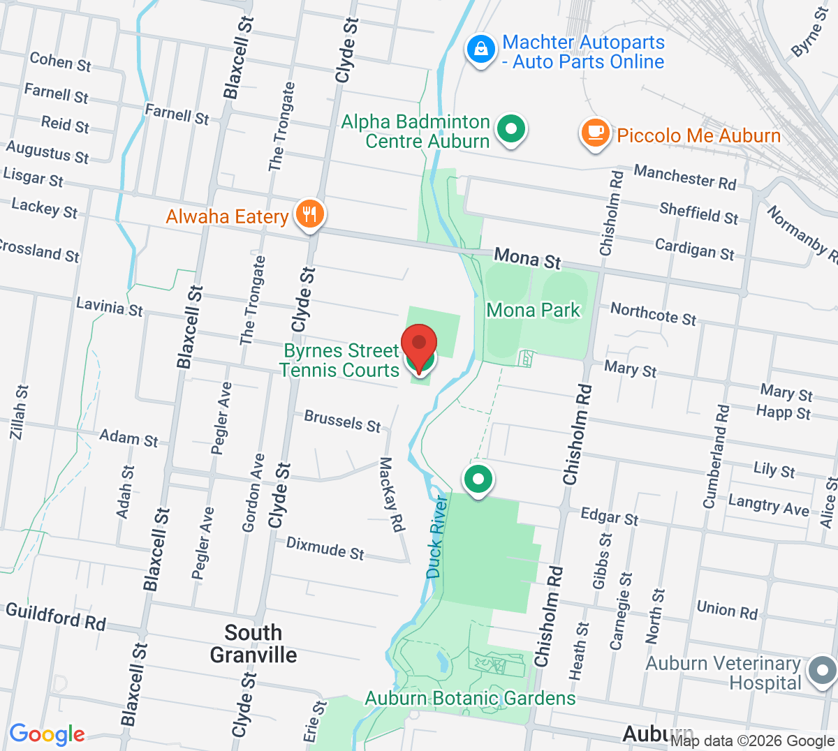 Map of Byrnes St Tennis Courts