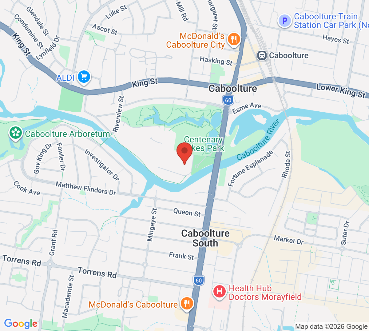 Map of Caboolture & District Tennis Association