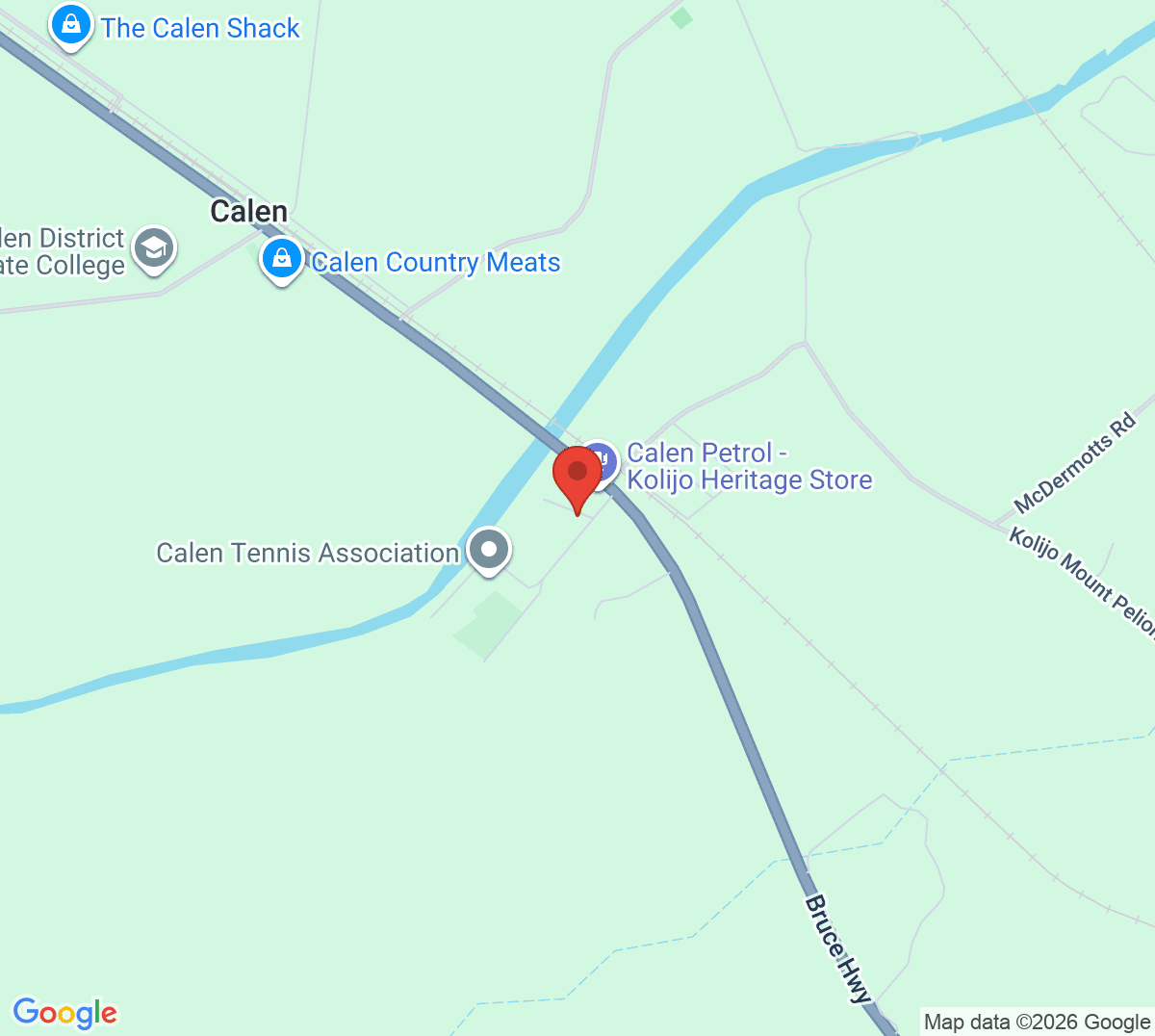 Map of Calen Tennis Association