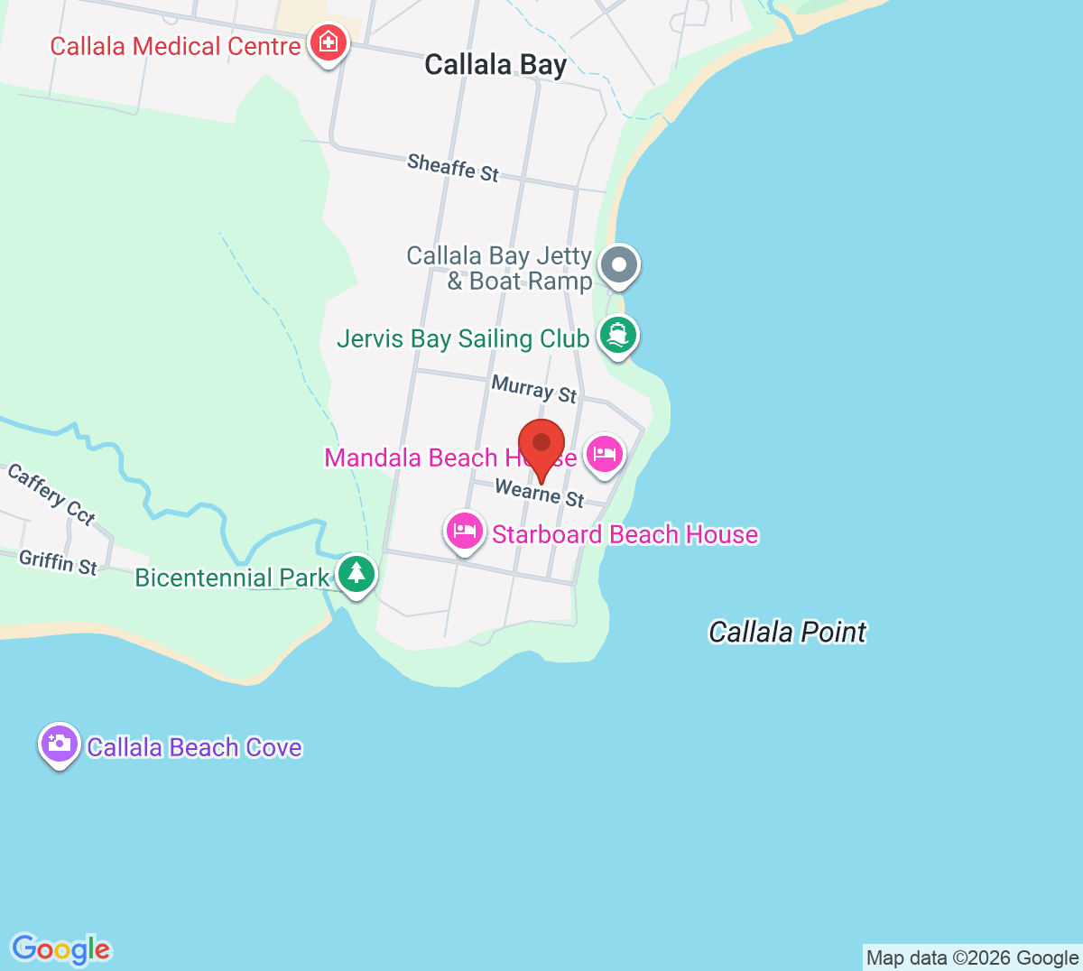 Map of Callala Bay Tennis Court