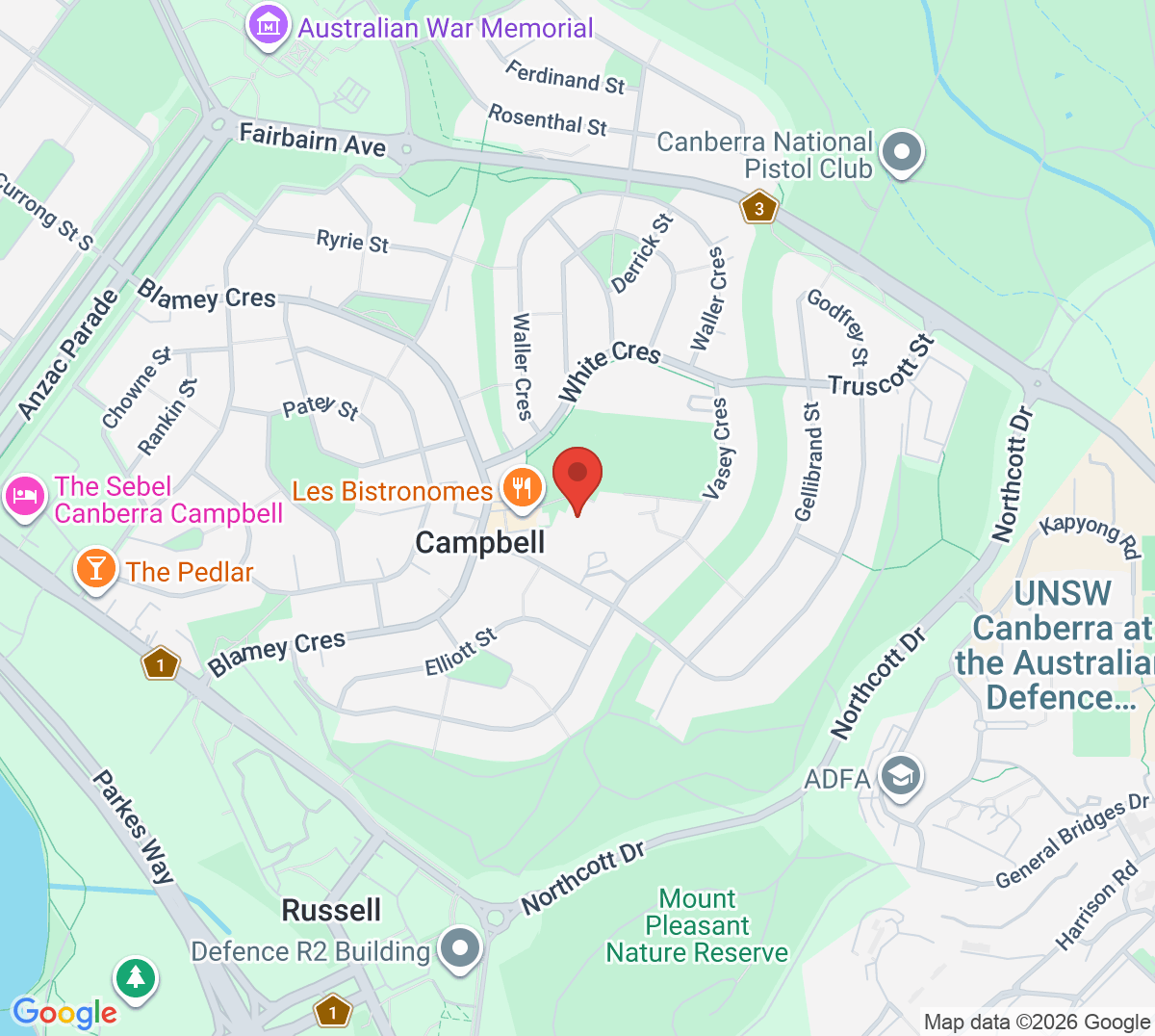Map of Campbell Tennis Club