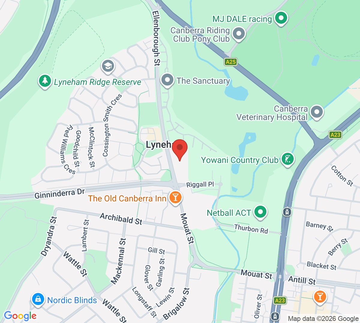 Map of Canberra Tennis Centre (Tennis World Canberra)