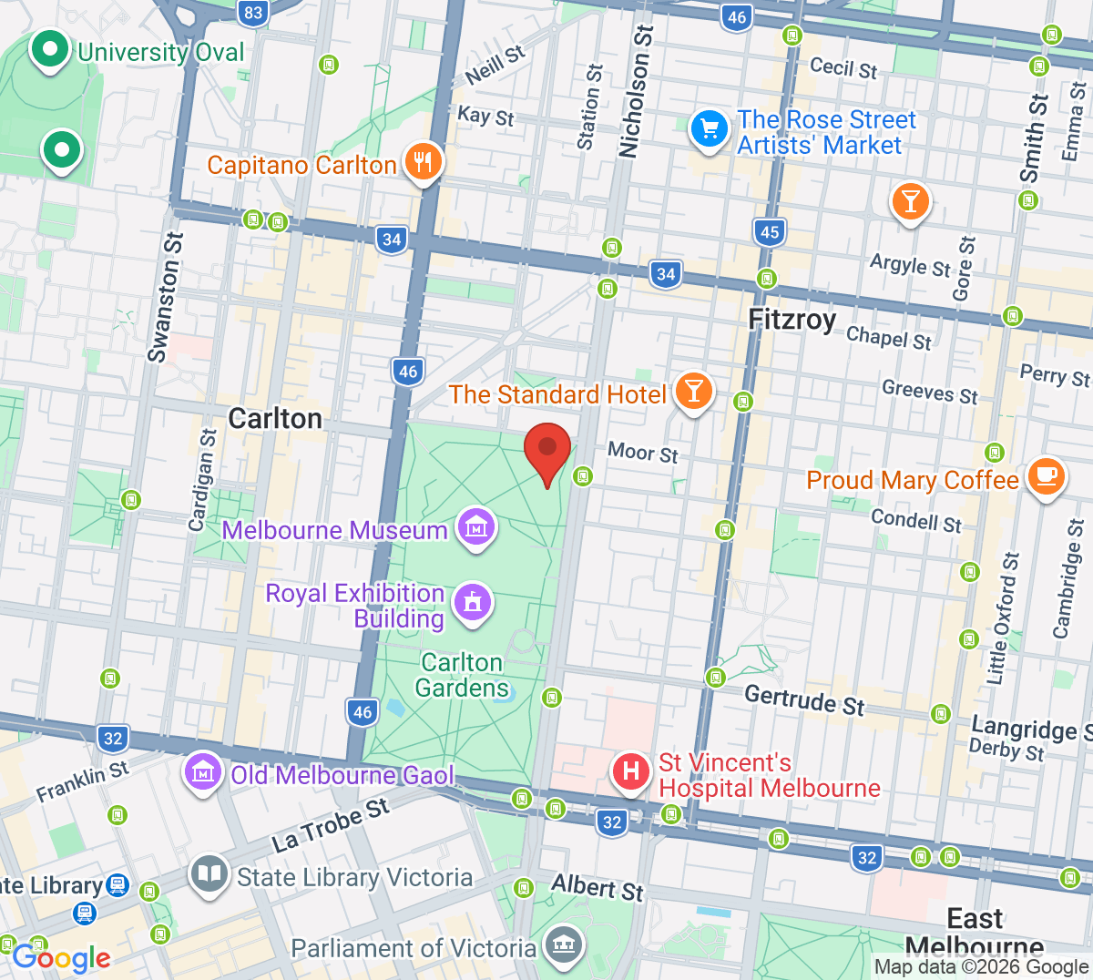 Map of Carlton Gardens Tennis Club